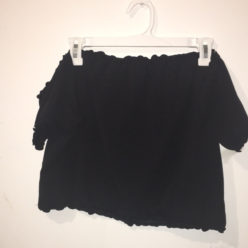 Black off the shoulder crop top